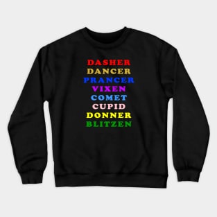 Reindeer Names Crewneck Sweatshirt